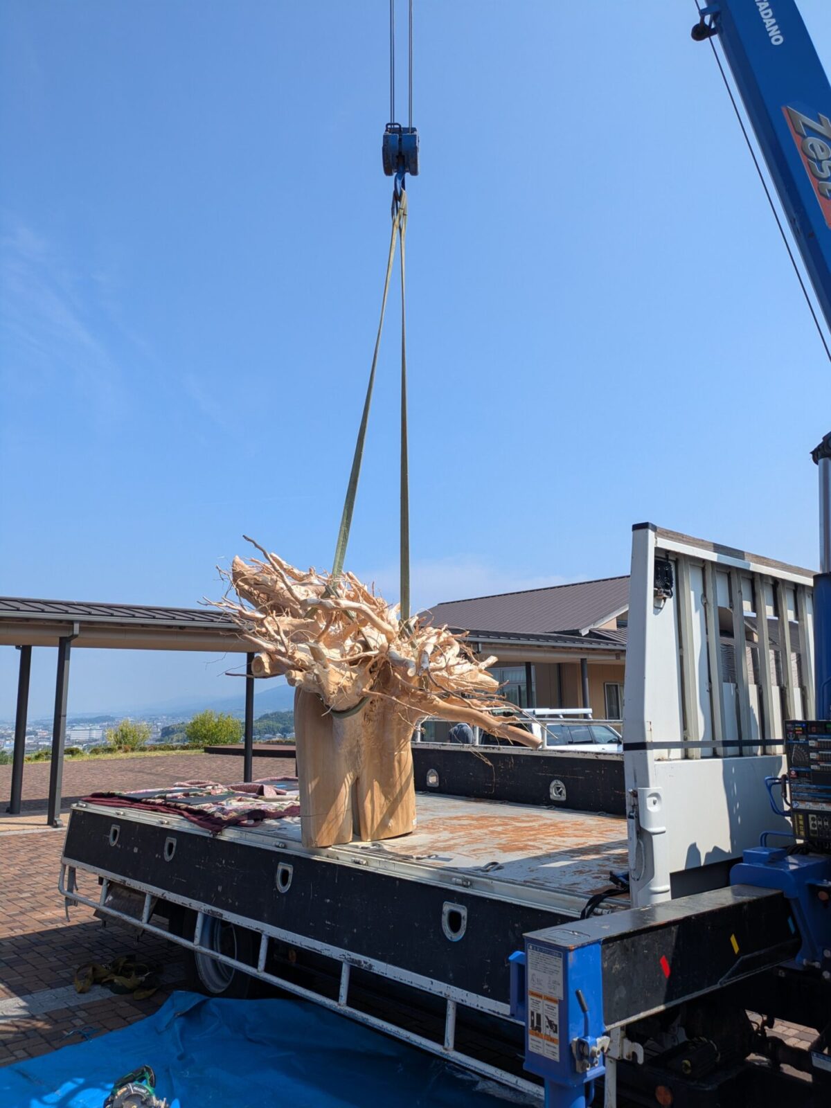 高野槇の根のオブジェの施工が完了いたしました(奈良県桜井市)